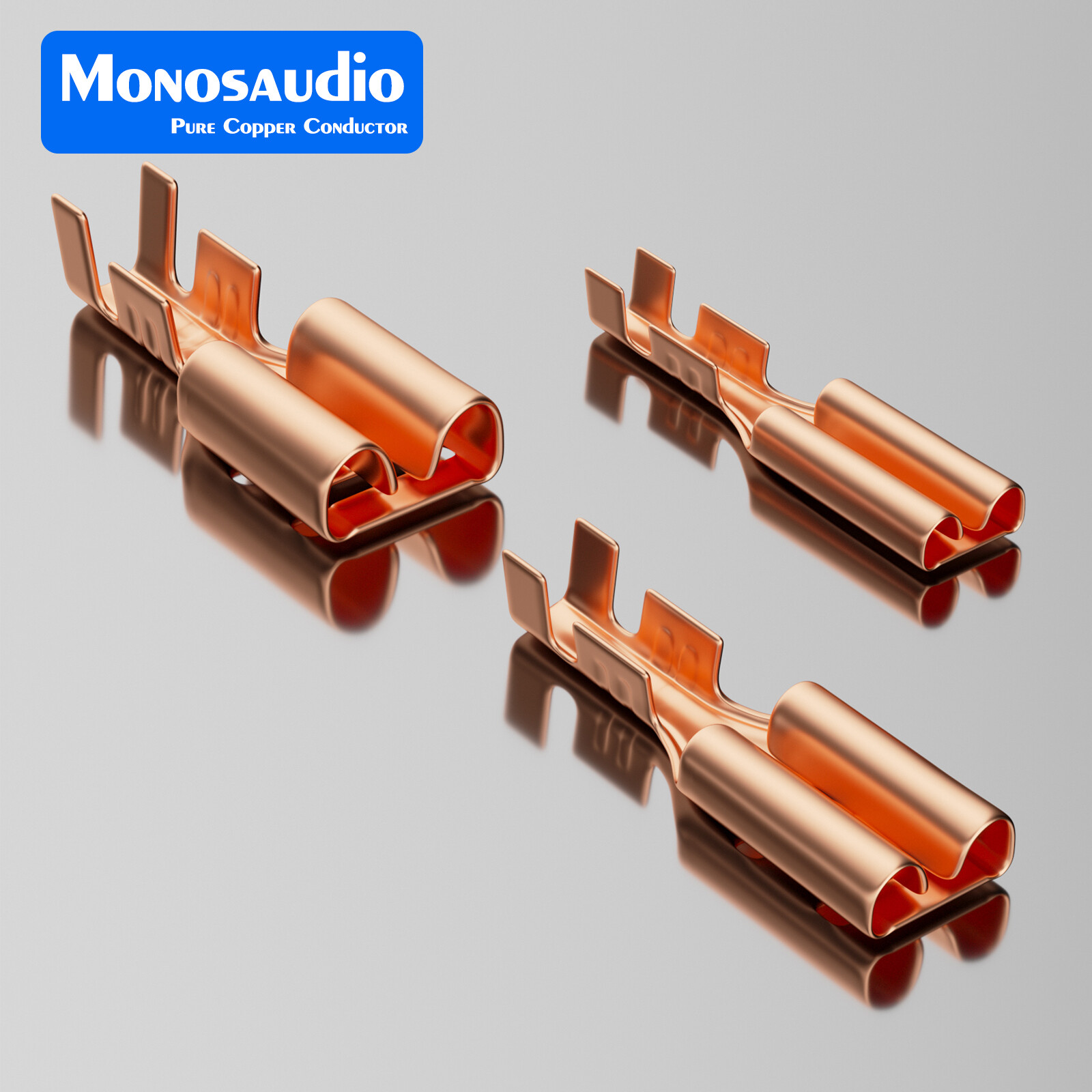 WC63 Series 6.3mm Solderless Terminals 8-Layer Gold/Rhodium Plated 6PCS/Pack
