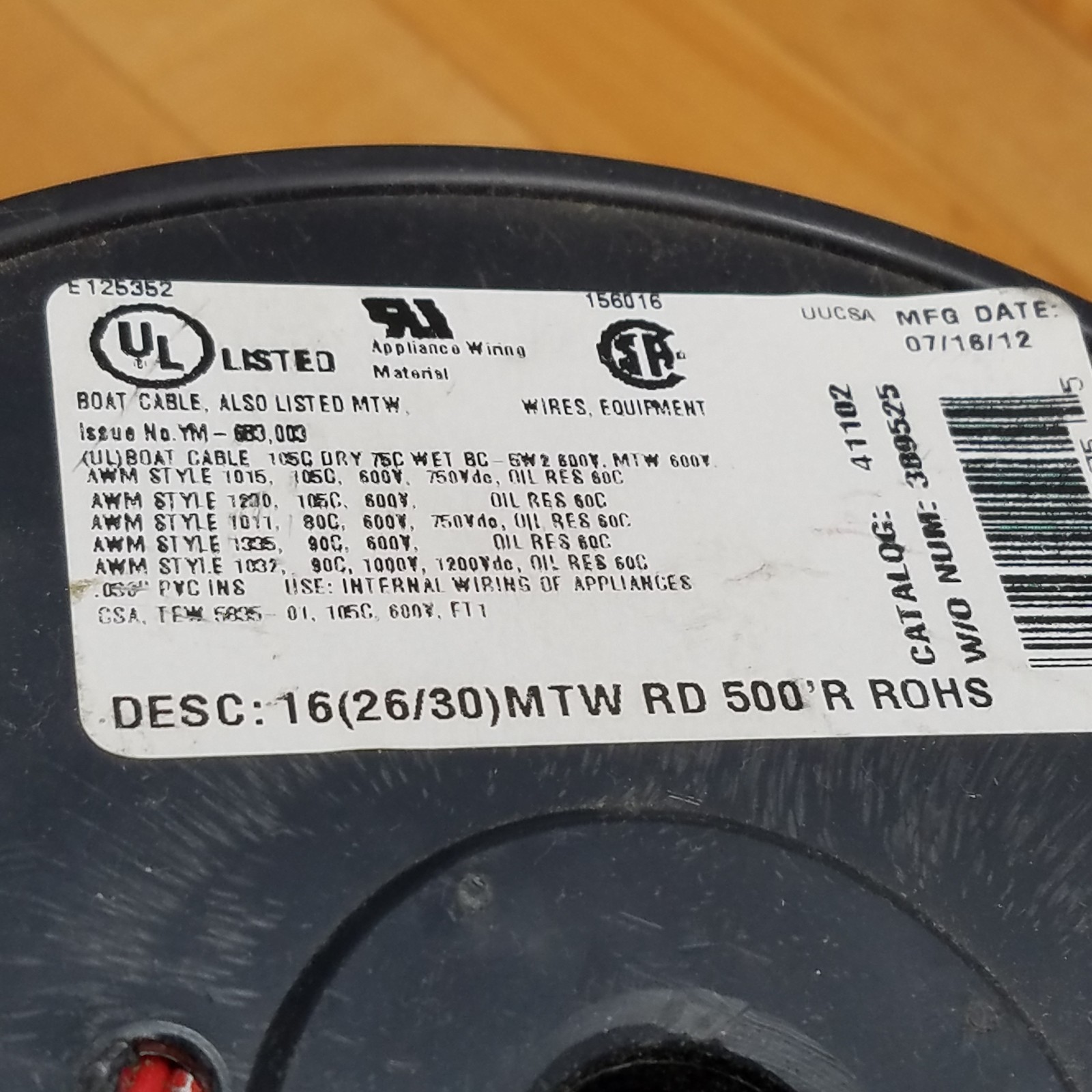 Coleman Cable 41102, 16(26/30)MTW Red Wire – NEW