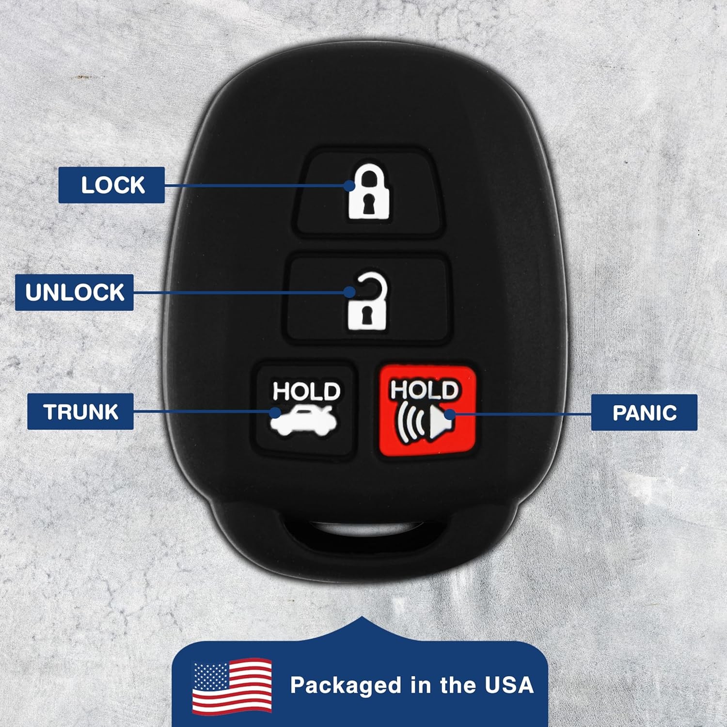 Silicone Key Fob Cover Replacement for 2012-2014 Camry Corolla Tacoma 4-1-Pack