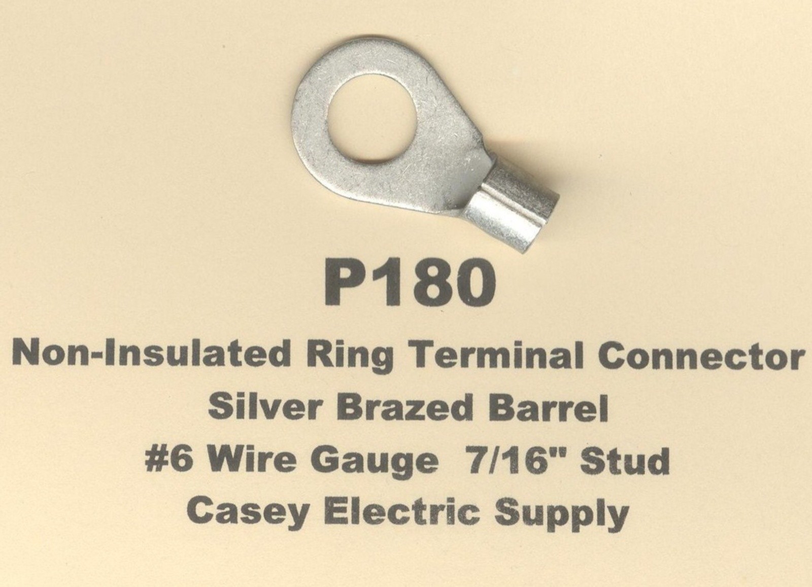 10 Bare RING Lug Brazed Barrel Terminal Connector #6 Wire Gauge 7/16″ Stud MOLEX
