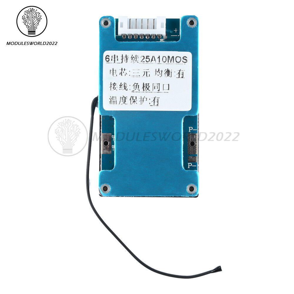 6S 15A 20A 25A Li-ion Battery Charge Protection Board Balanced Temp Protection
