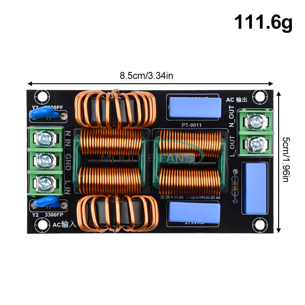 AC110-250V 4/10/20A 3-stage EMI AC Filter Board Audio Power Amplifier Module-