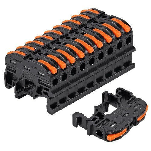 DIN Rail Terminal Blocks 50 Pack Compact Wire Conductor W Color: 50 Pack Black