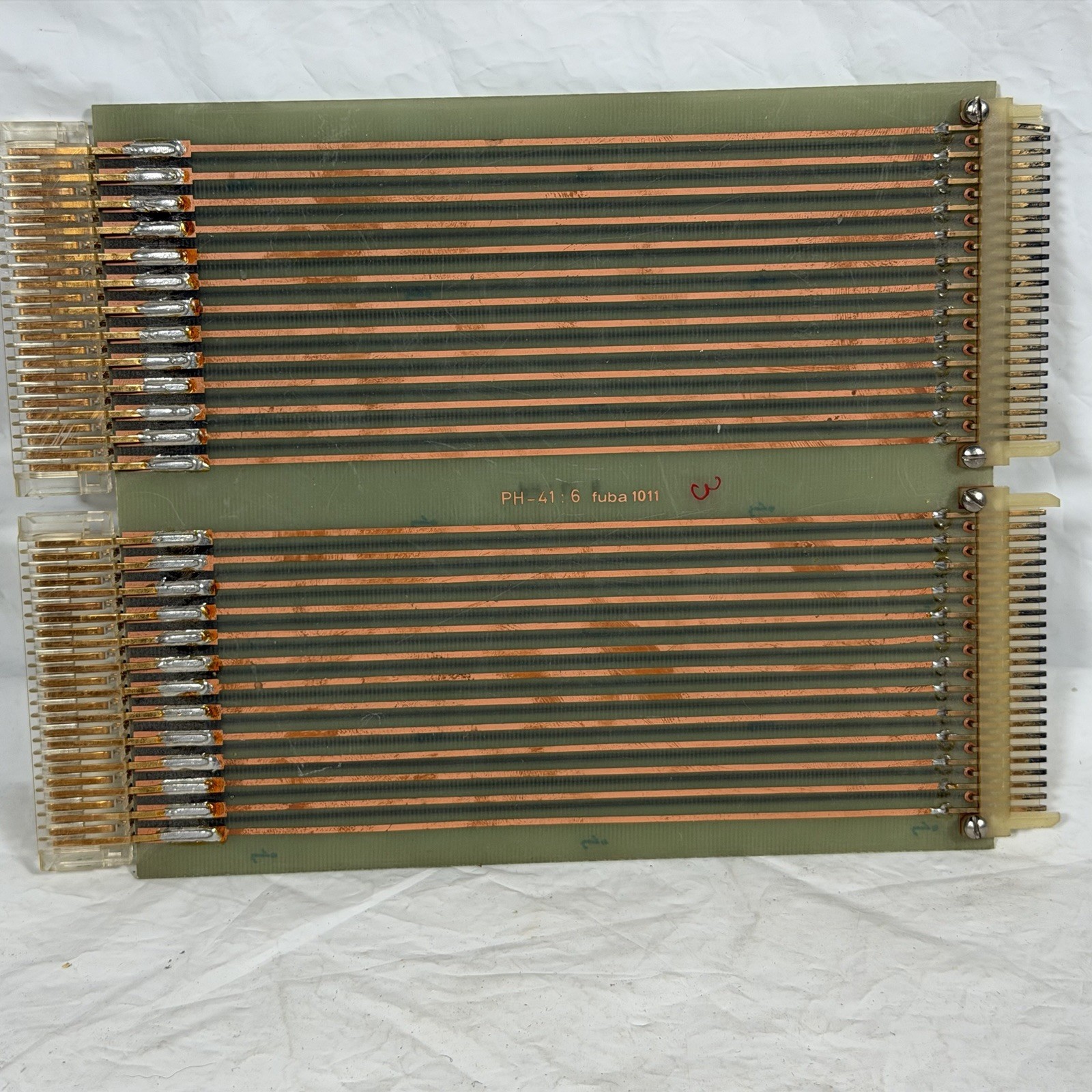 Vintage FUBA PH-41: 6 A 51 Connector Board, Industrial Gold Plated Bus Bar 1011