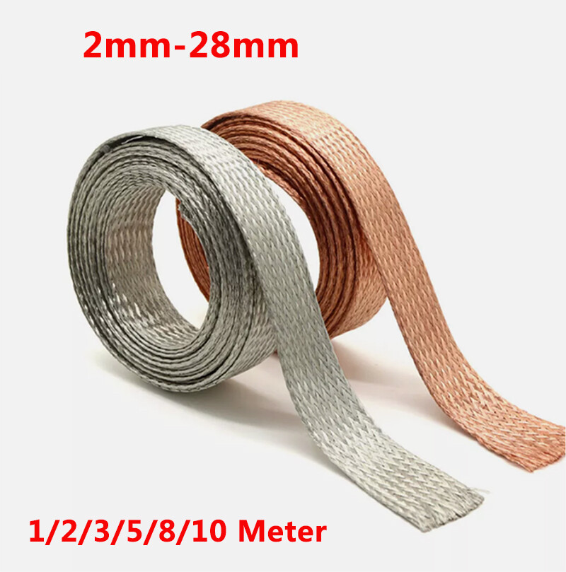 2mm-28mm Copper Braided Sleeve Sheath Screening Signal Wire Cable Audio Shielded