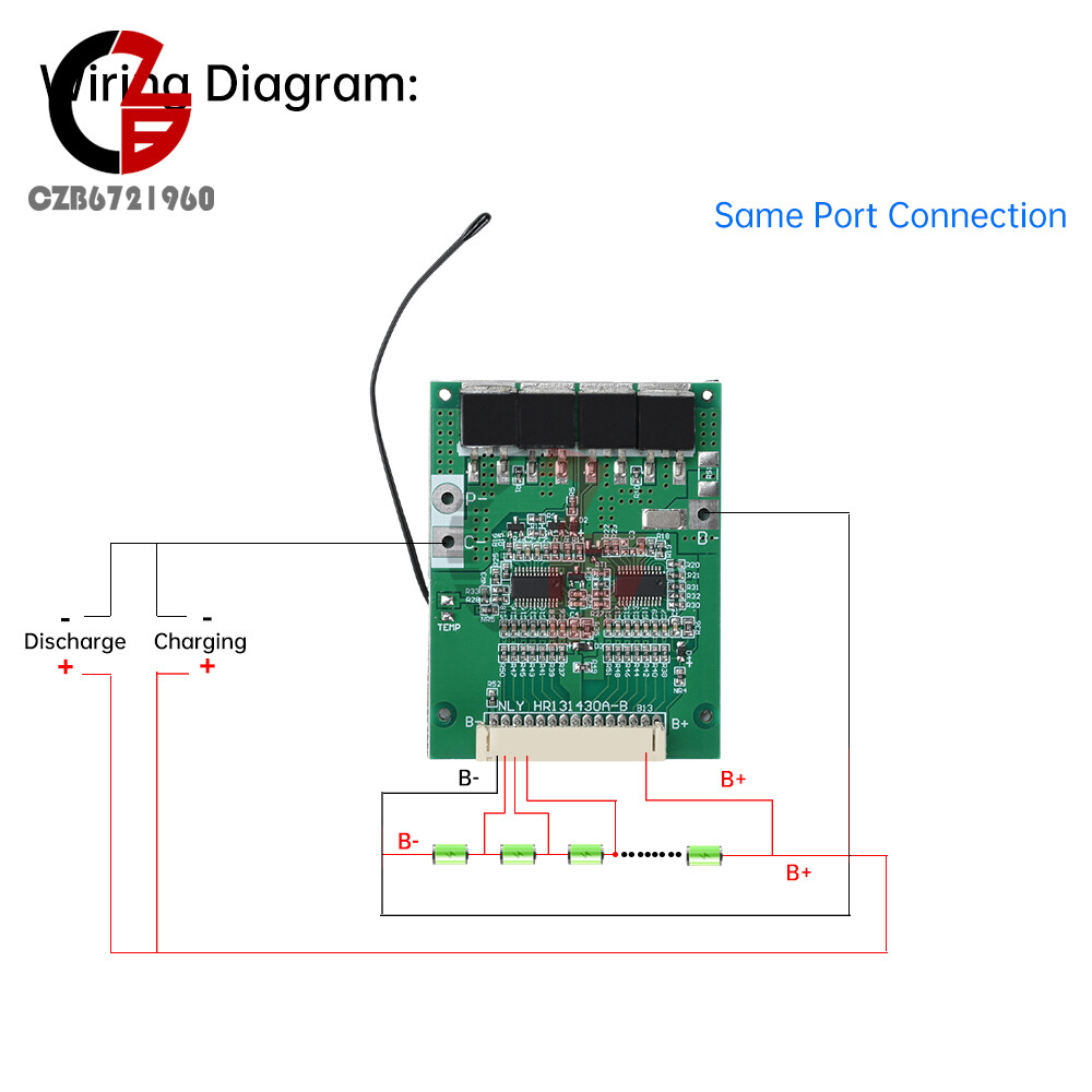13S 48V 30A 18650 Li-ion Battery Protection Board BMS w/ Equalization for E-bike