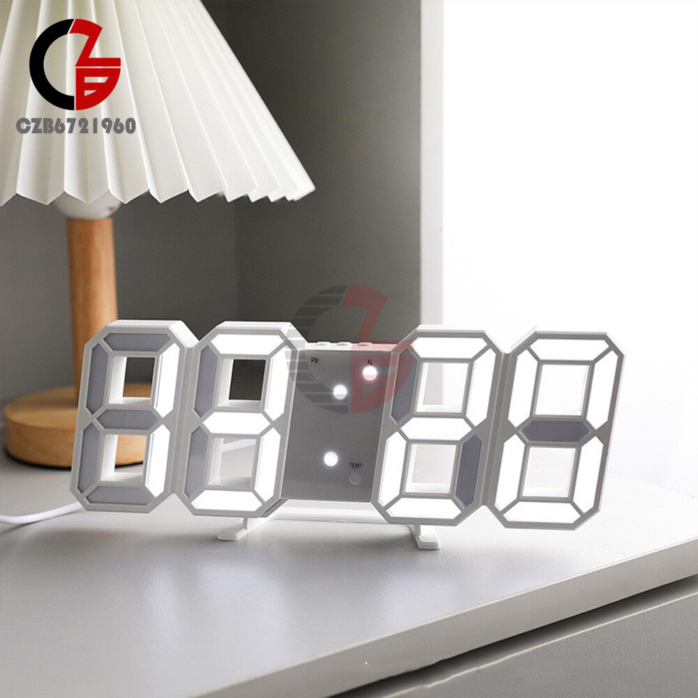 LED Electric Digital Alarm Clock Time/Date/Temperature Display Home Decoration