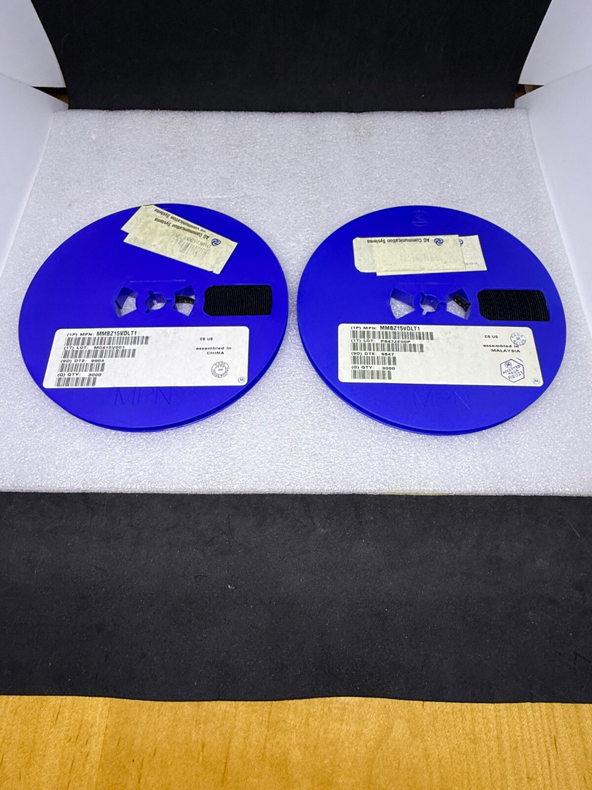 (2) MMBZ15VDLT1 TVS ZENER DIODE 15V 40W SOT23 ON SEMI (each roll 3000)