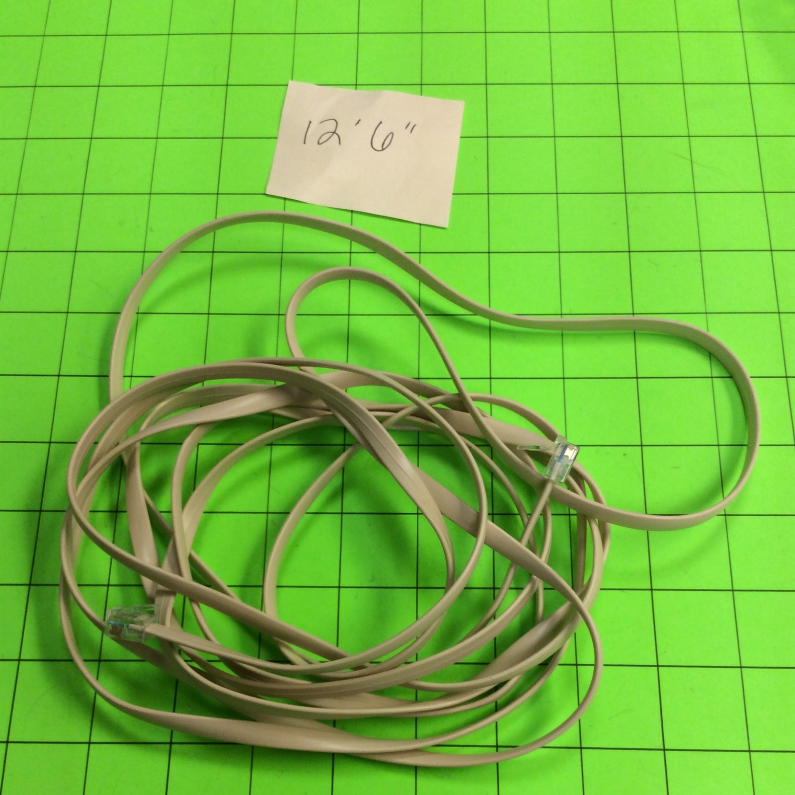 12FT Flat 6 Wire Cord Gray Cable Cord