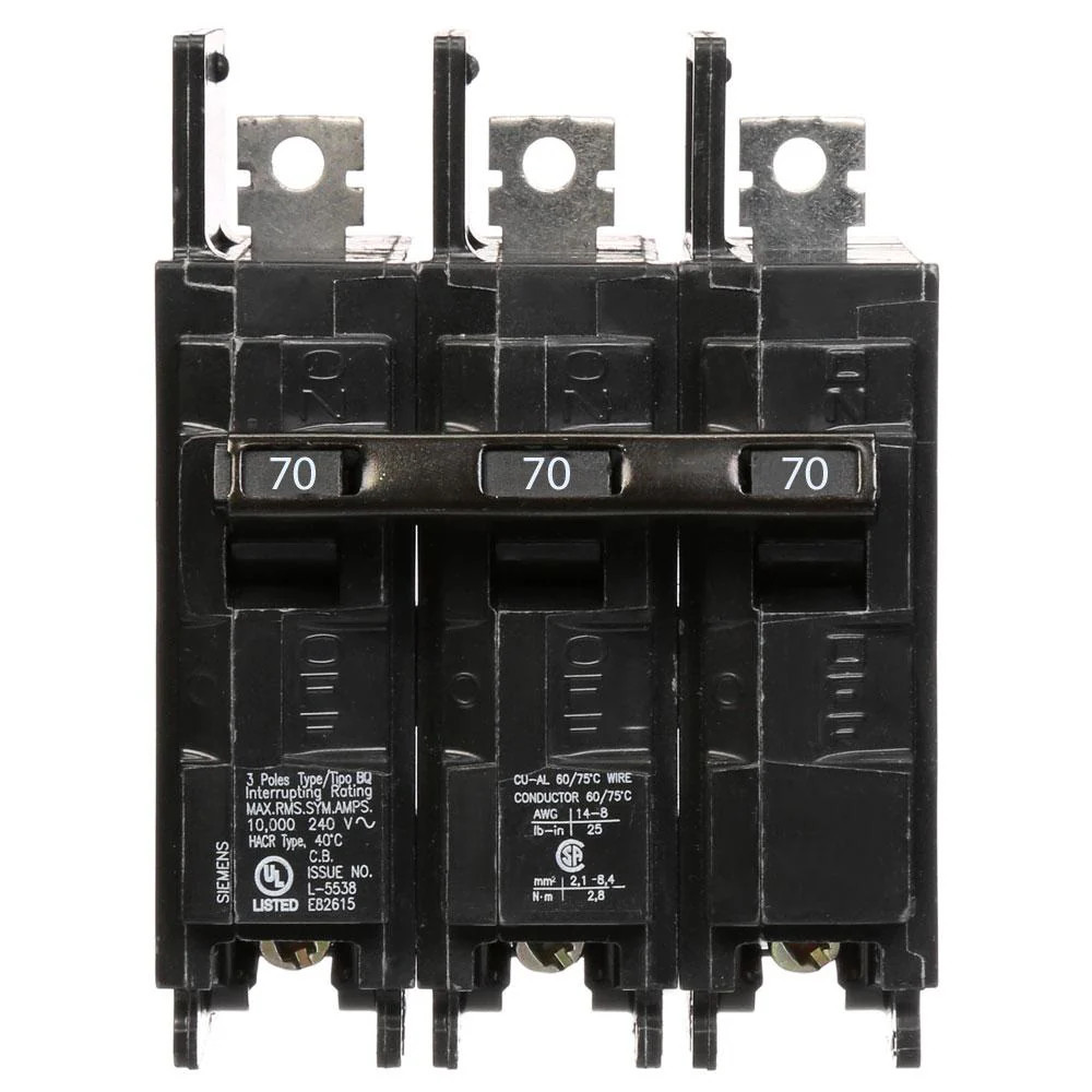 NIB – Siemens – BQ3B070 – Low Voltage Molded Case Circuit Breaker, 3-Pole, 70A