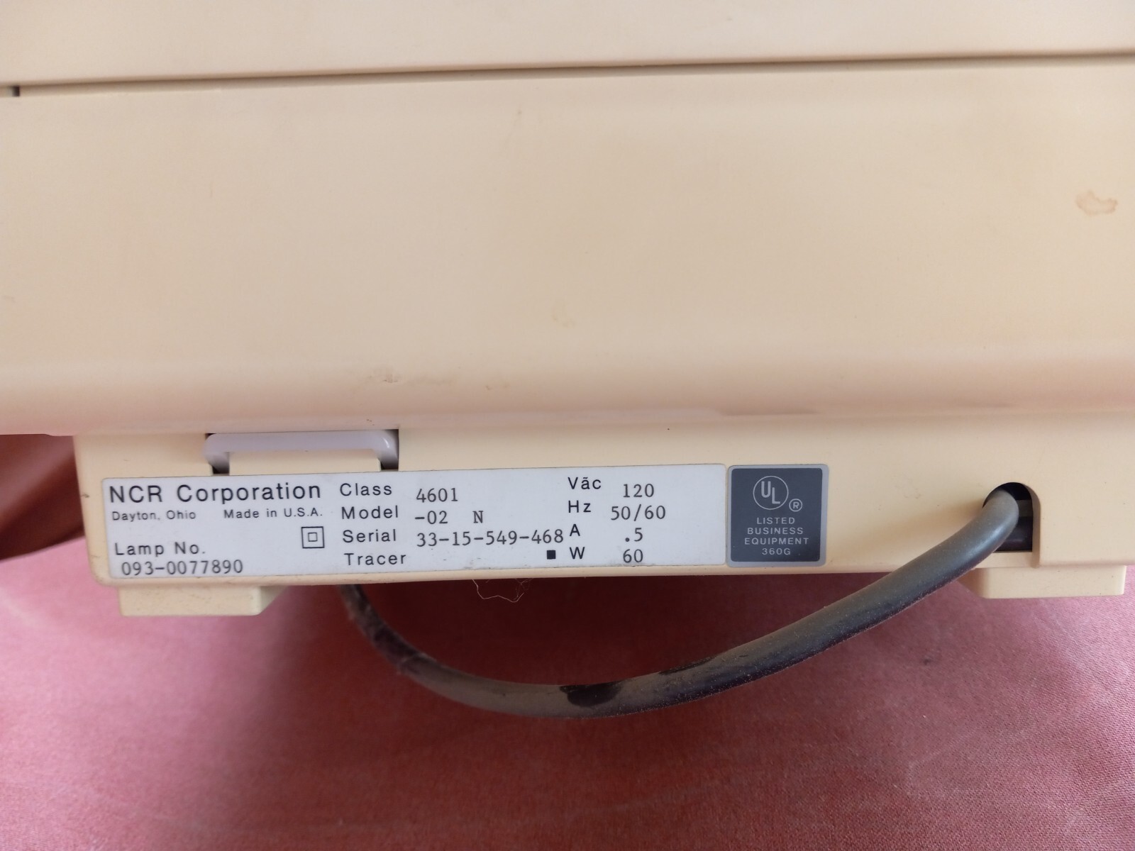 NCR microfiche reader NCR Corporation Class 4601 Model 02