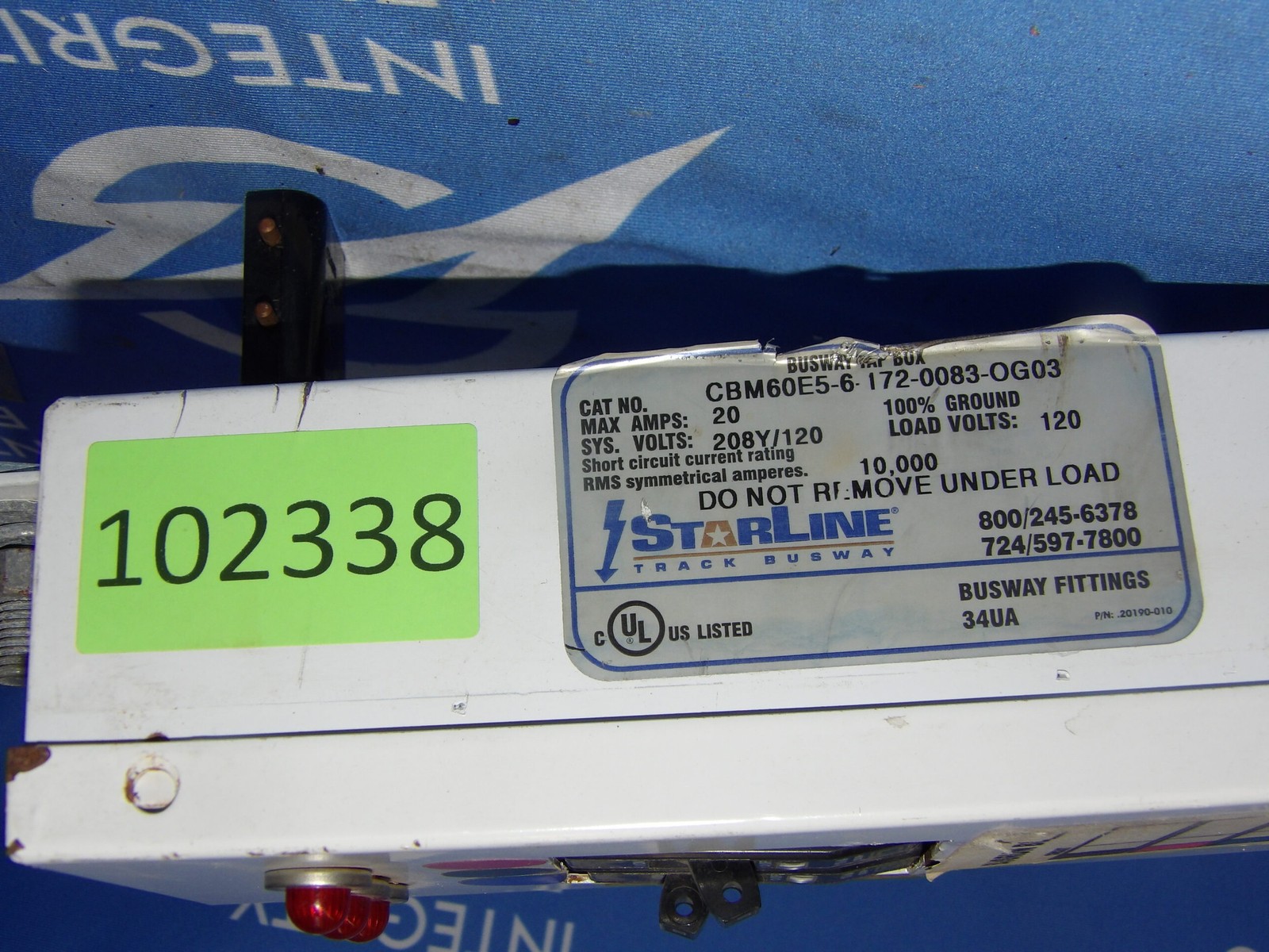 StarLine CBM60E5-6-172-0083-0G03 20A 208Y/120V Busway Tap Box + 1 Year Warranty