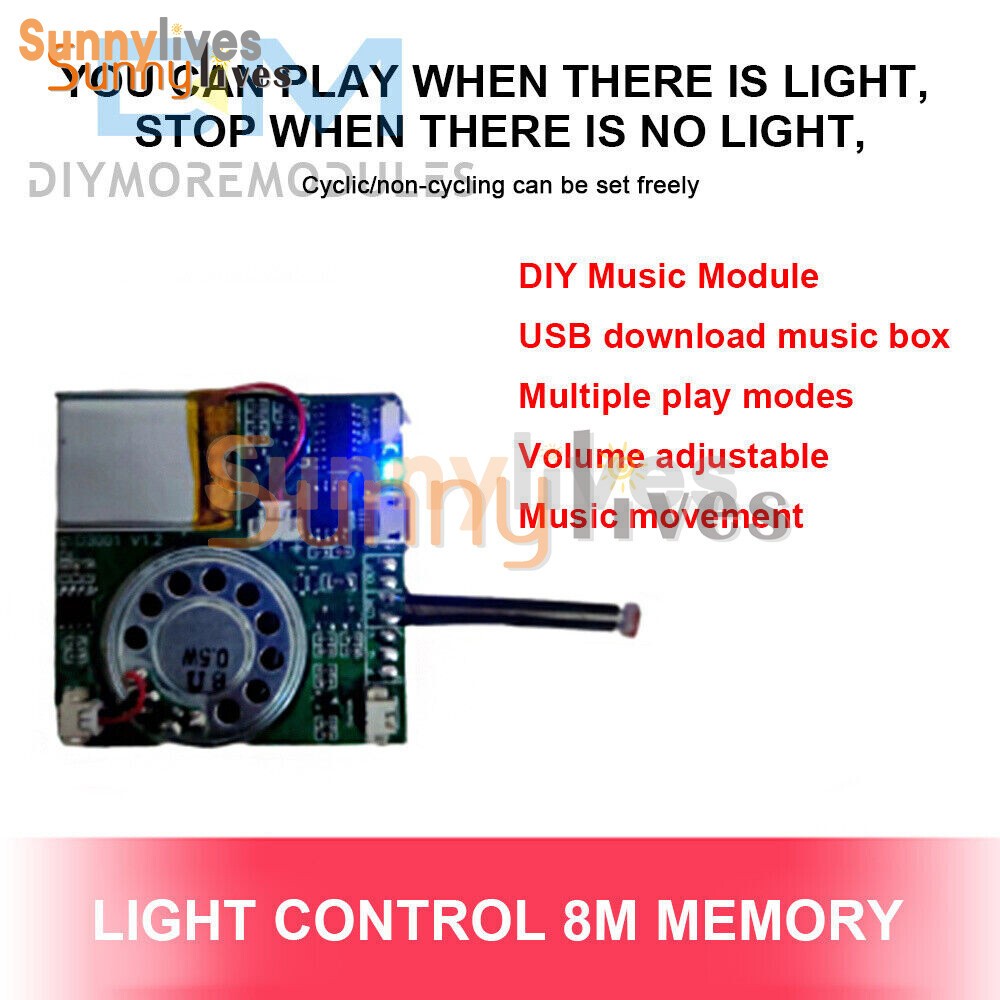 8M Recordable Sound Module MP3 Music Voice Player Board for Greeting Card DIY