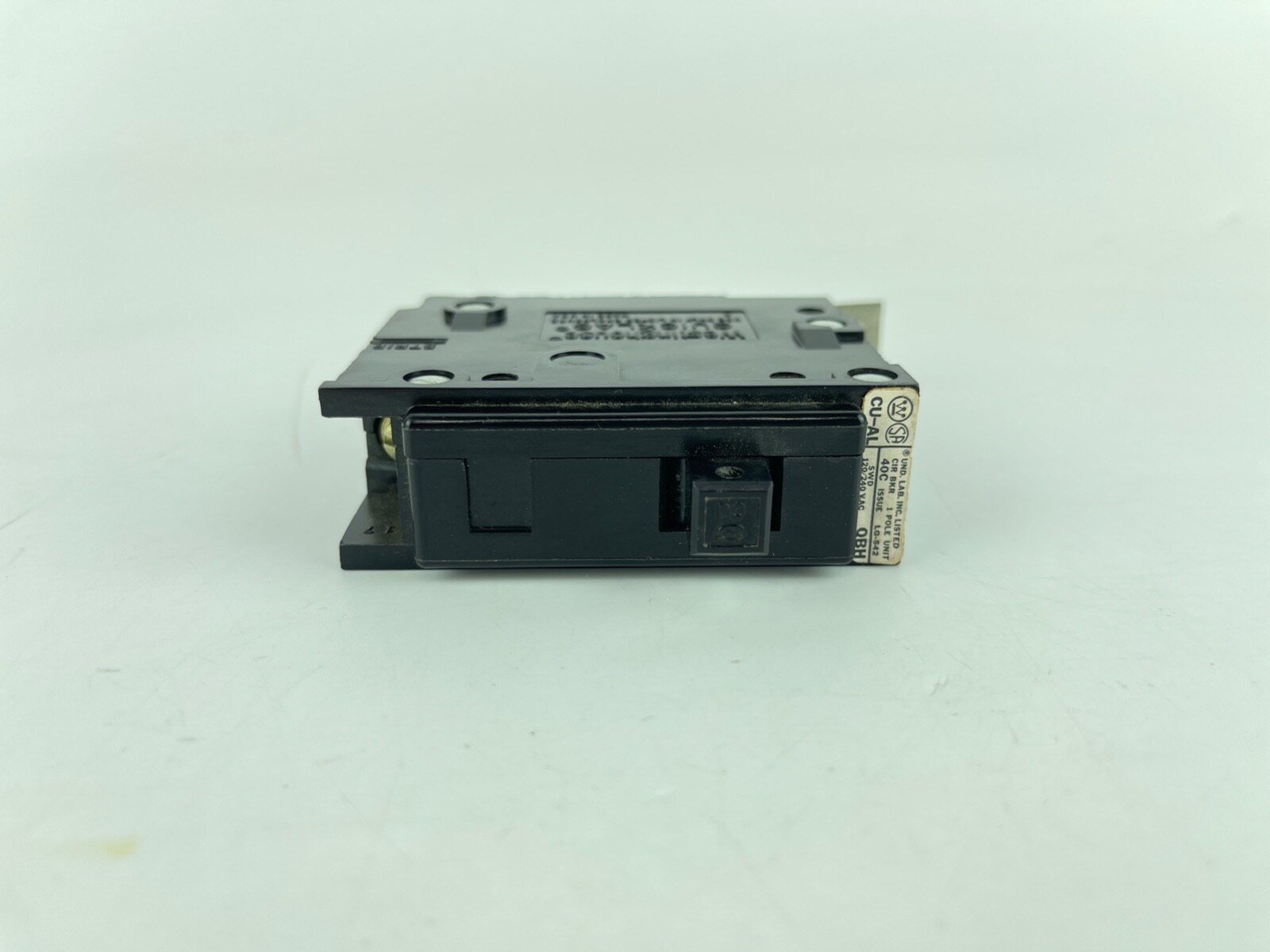 Westinghouse QBH QUICKLAG Circuit Breaker, 1 Pole, 120/240 VAC, 40C QBH1020