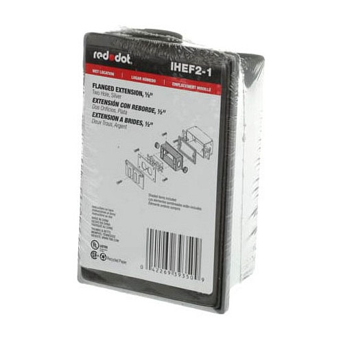 Red Dot IHEF2-1, (2) 1/2″ Hub, 1-Gang, 2-Hole, Weatherproof Box Extension, 1 pc