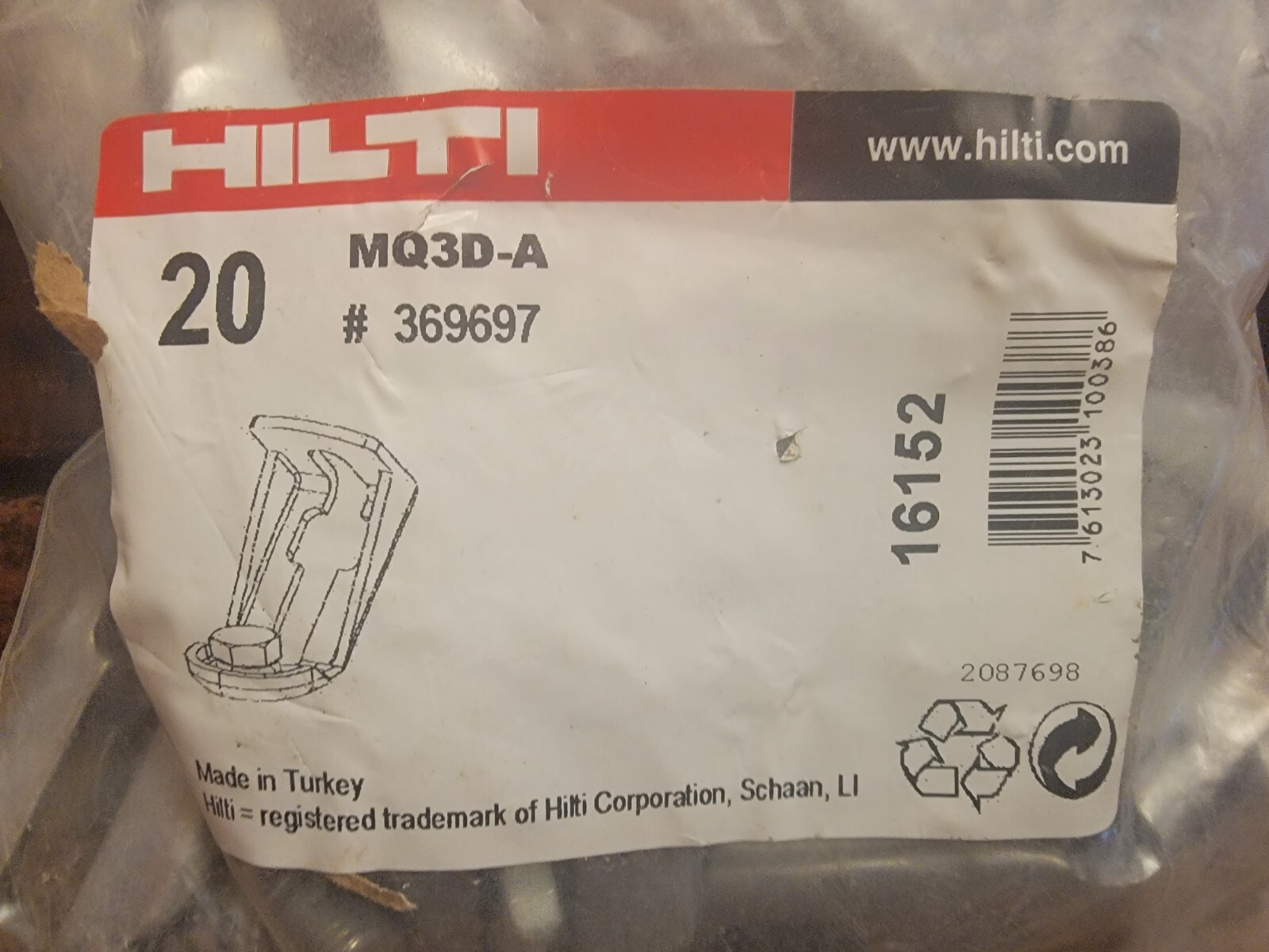 (20) Hilti 369697 – MQ3D-A 3D Threaded Rod Brace Connector For MQ Channel System