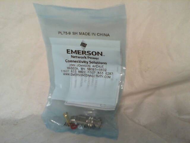 Emerson PL75-9 Connector, Coaxial Twinax, Triax Straight Crimp–New In Box