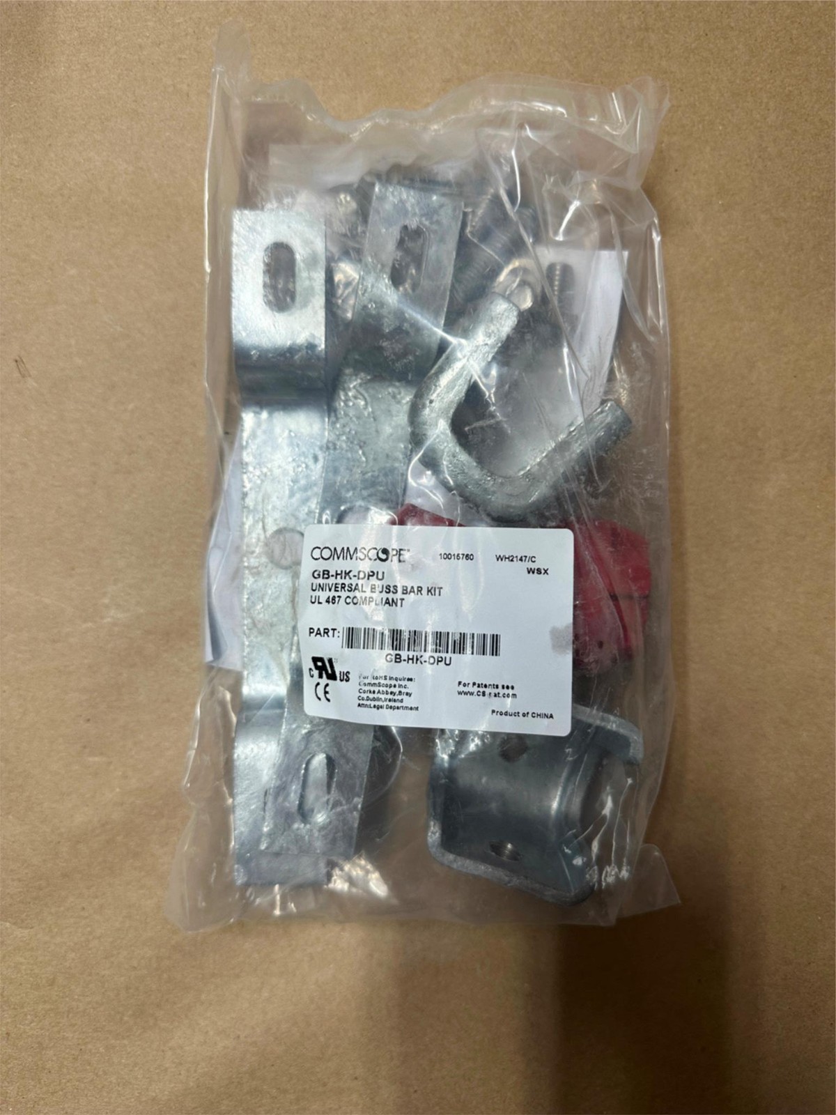 Commscope UGBKIT-0412-T Universal Tinned Copper Ground Bar Lug w/ Hardware 4×12″