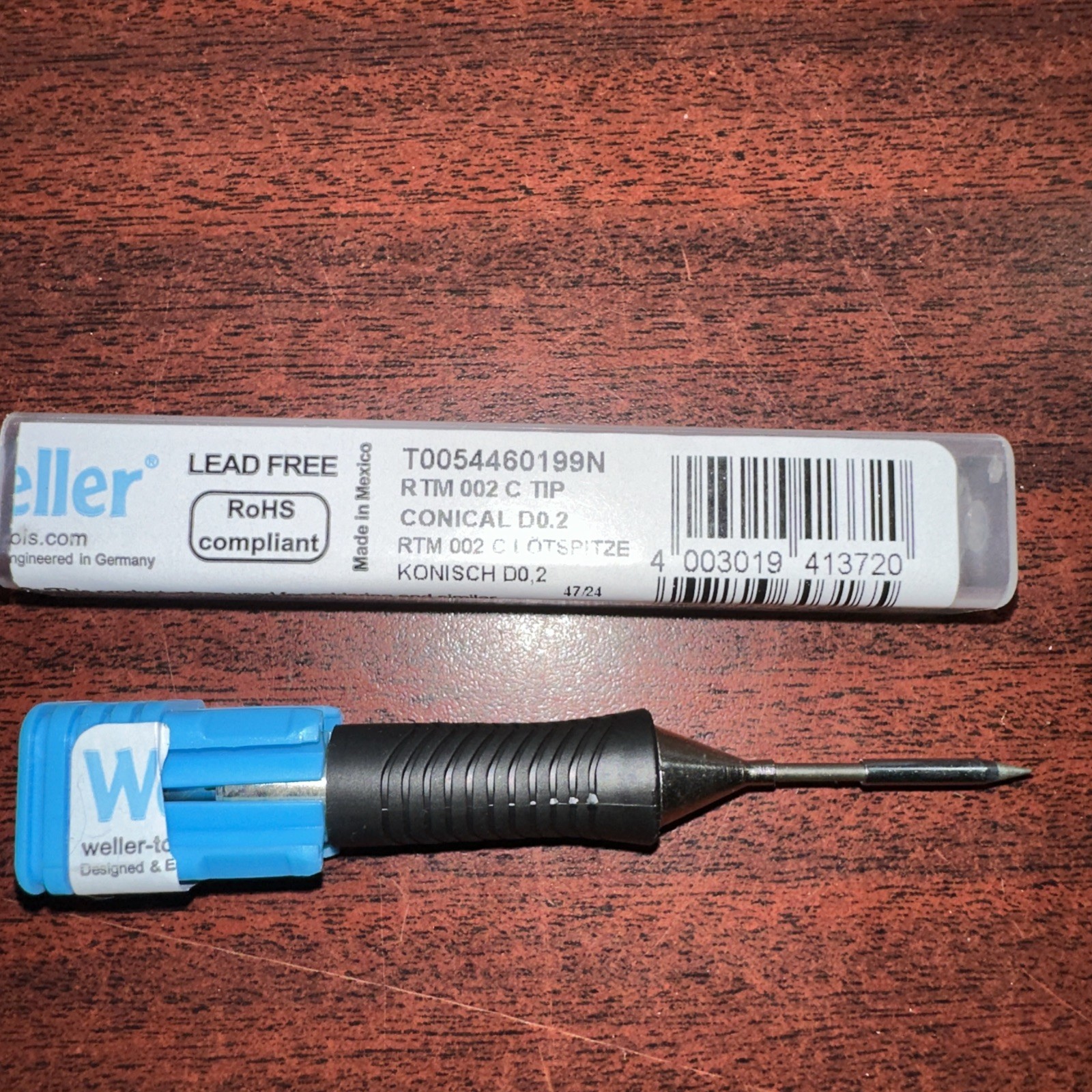 Weller T0054460199N RT 1 SOLDERING TIP, Conical.2 MM, Black