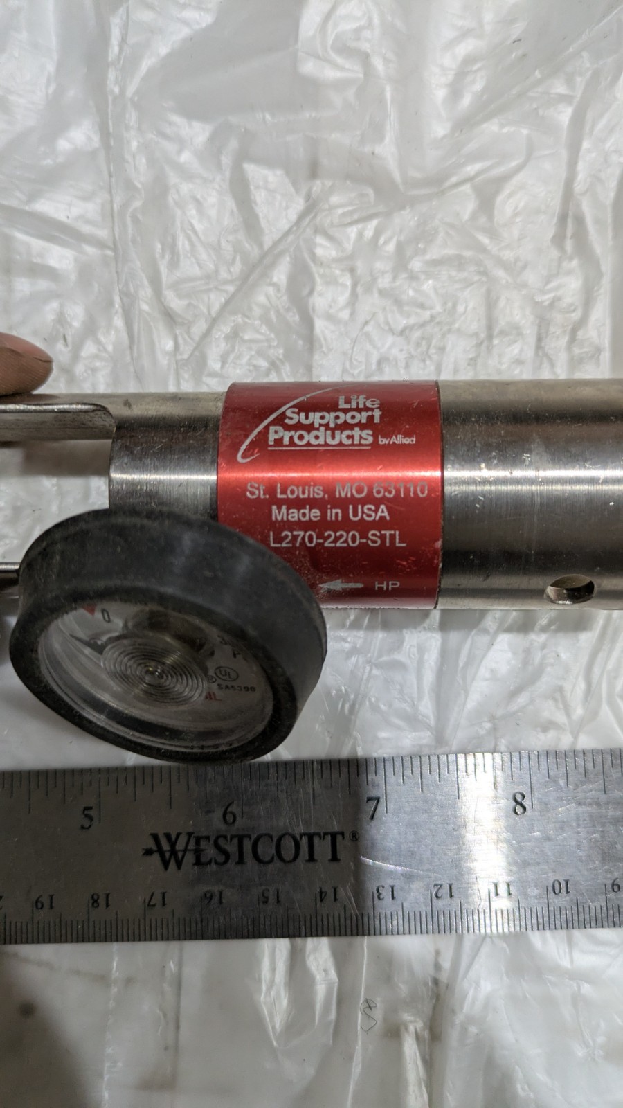 LIFE SUPPORT PRODUCTS L270-220-STL 3000 PSI 50 PSI 2200 PSI