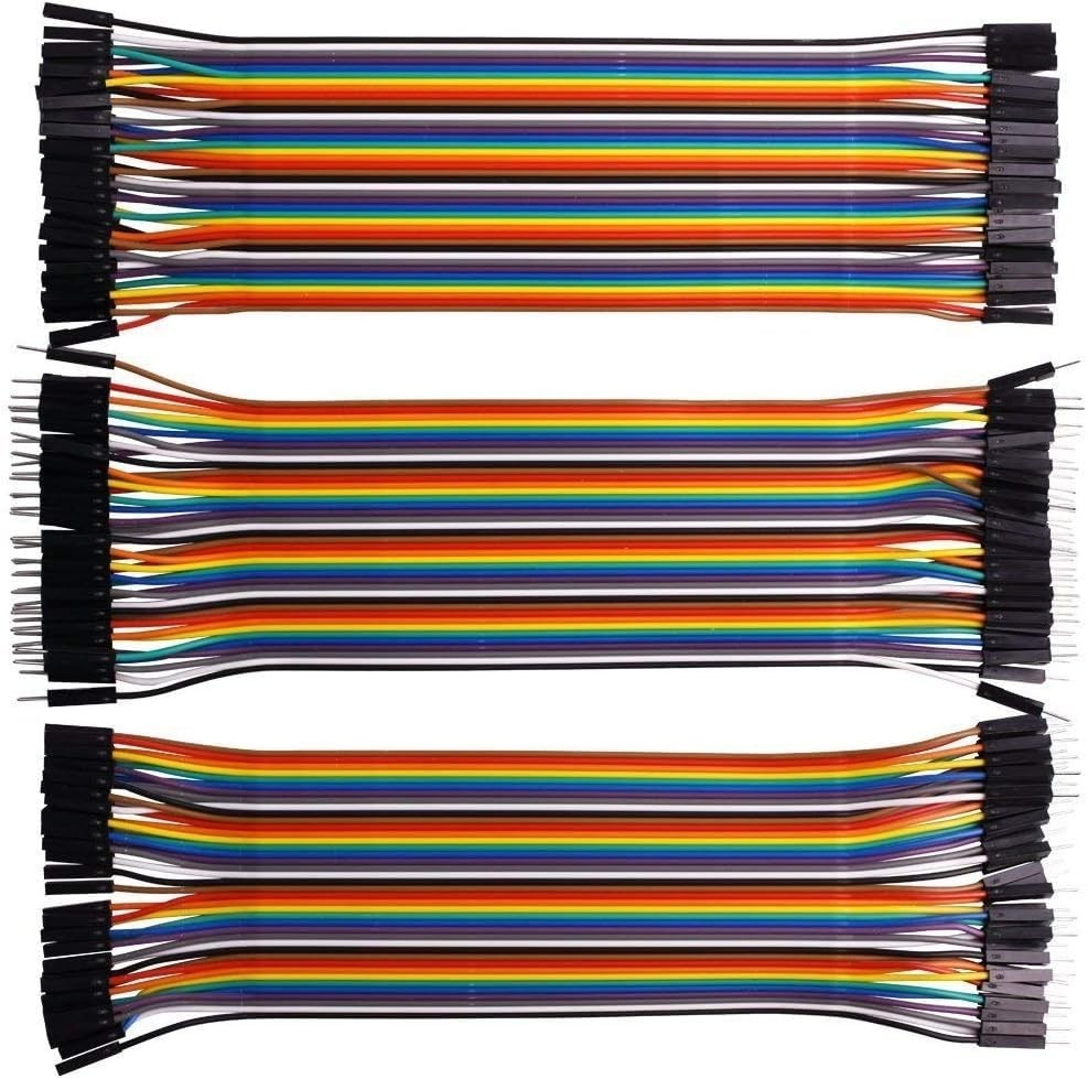 120PCS Dupont Jumper Wire Kit M/M M/F F/F 20cm Breadboard Cables for Arduino