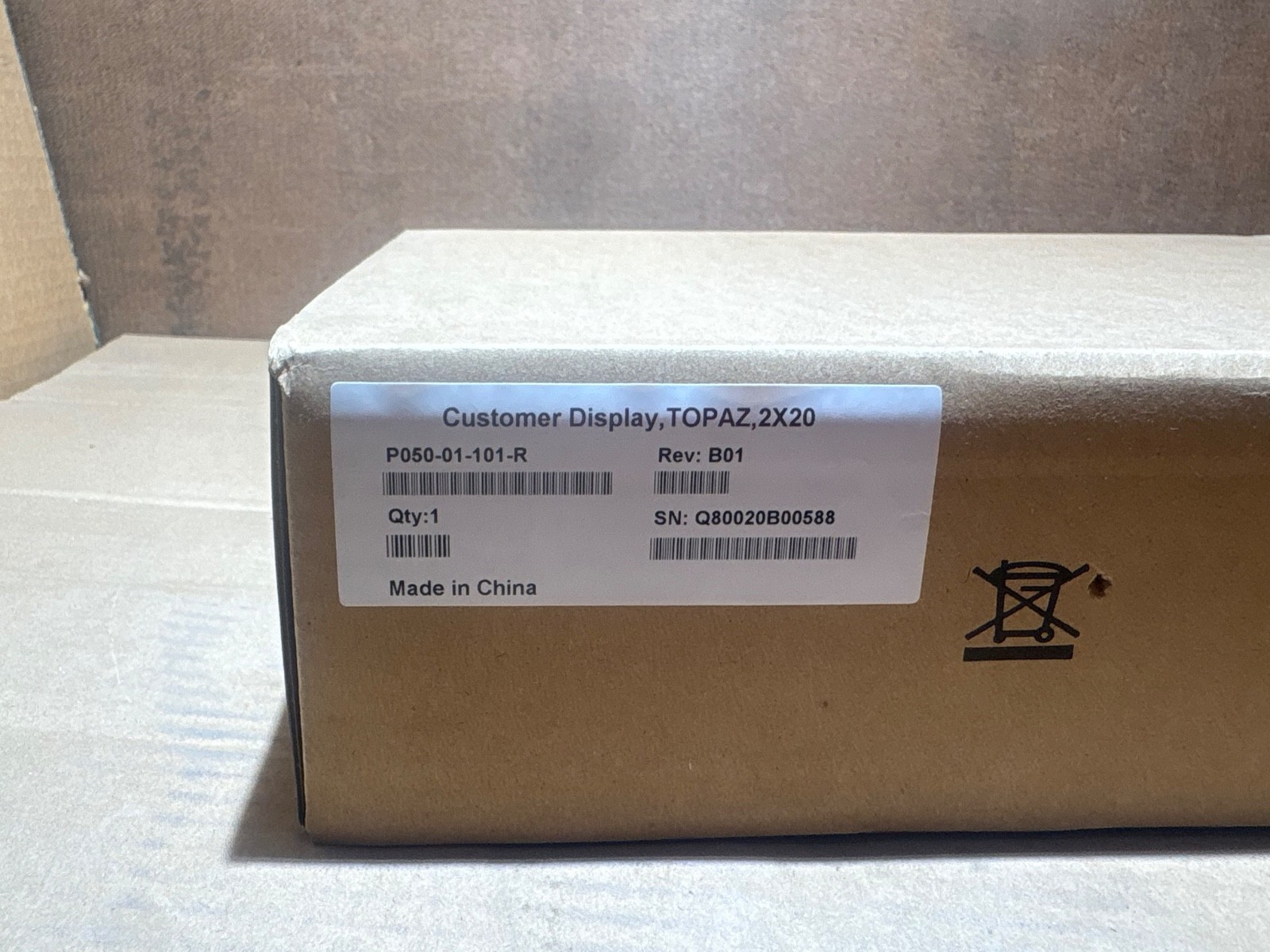 VERIFONE TOPAZ 2X20 CUSTOMER DISPLAY P050-01-101-R