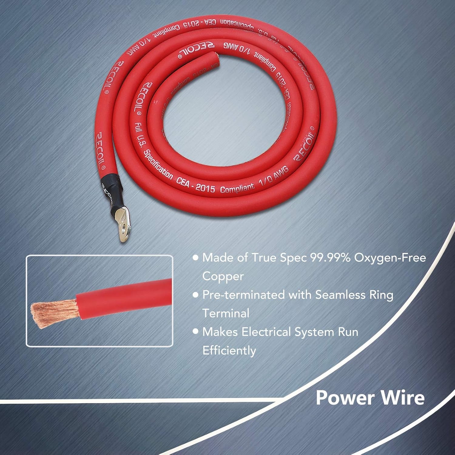 Recoil PBG3 1/0 Gauge OFC Copper Big 3 Amp Wiring Kit 350A Car Audio Upgrade