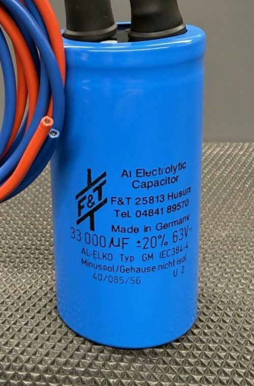 F&T 33000 uF 63V Capacitor, AL-ELK0 Typ GM IEC384-4