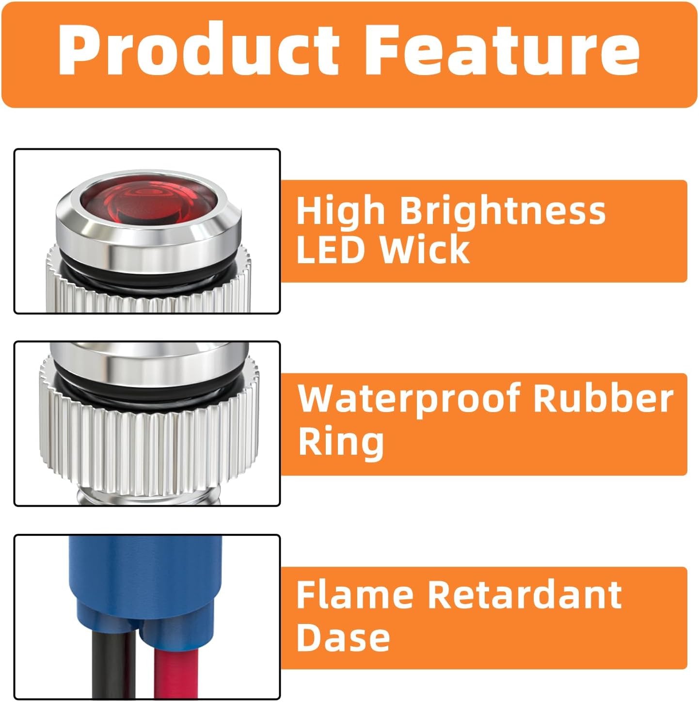 Energy Saving Indicator Light LED 12V 24V 110V 20mA Panel Mount 6mm Hole 5 PCS