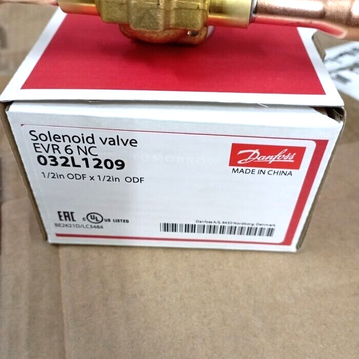 2PCS LOT- Danfoss 032L1209 Solenoid valve, EVR 6, Solder, ODF, 1/2 in- Brand New