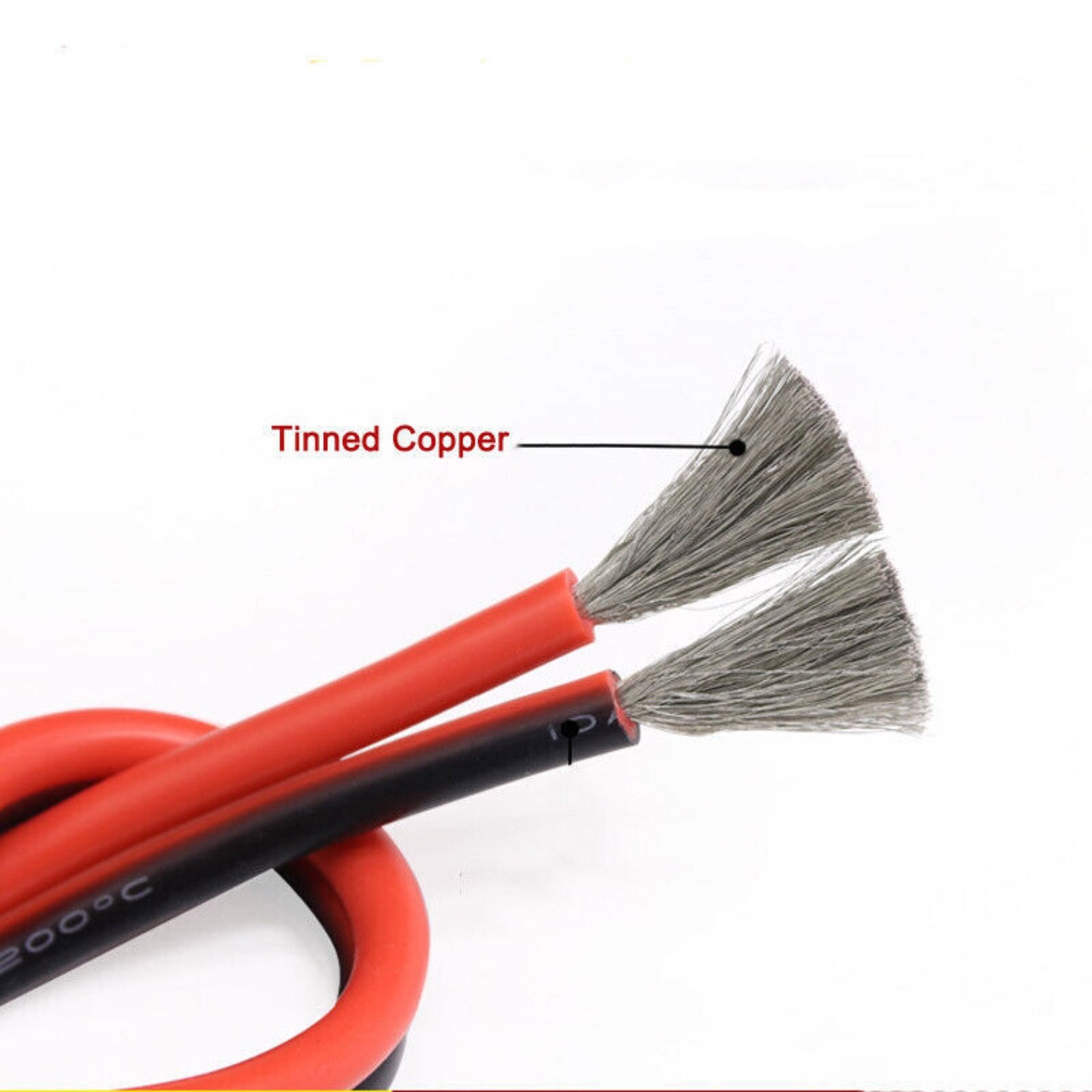 2Pin Red&Black Silicone Wire 10AWG-24AWG Extra Soft Silicone Cable Tinned Copper