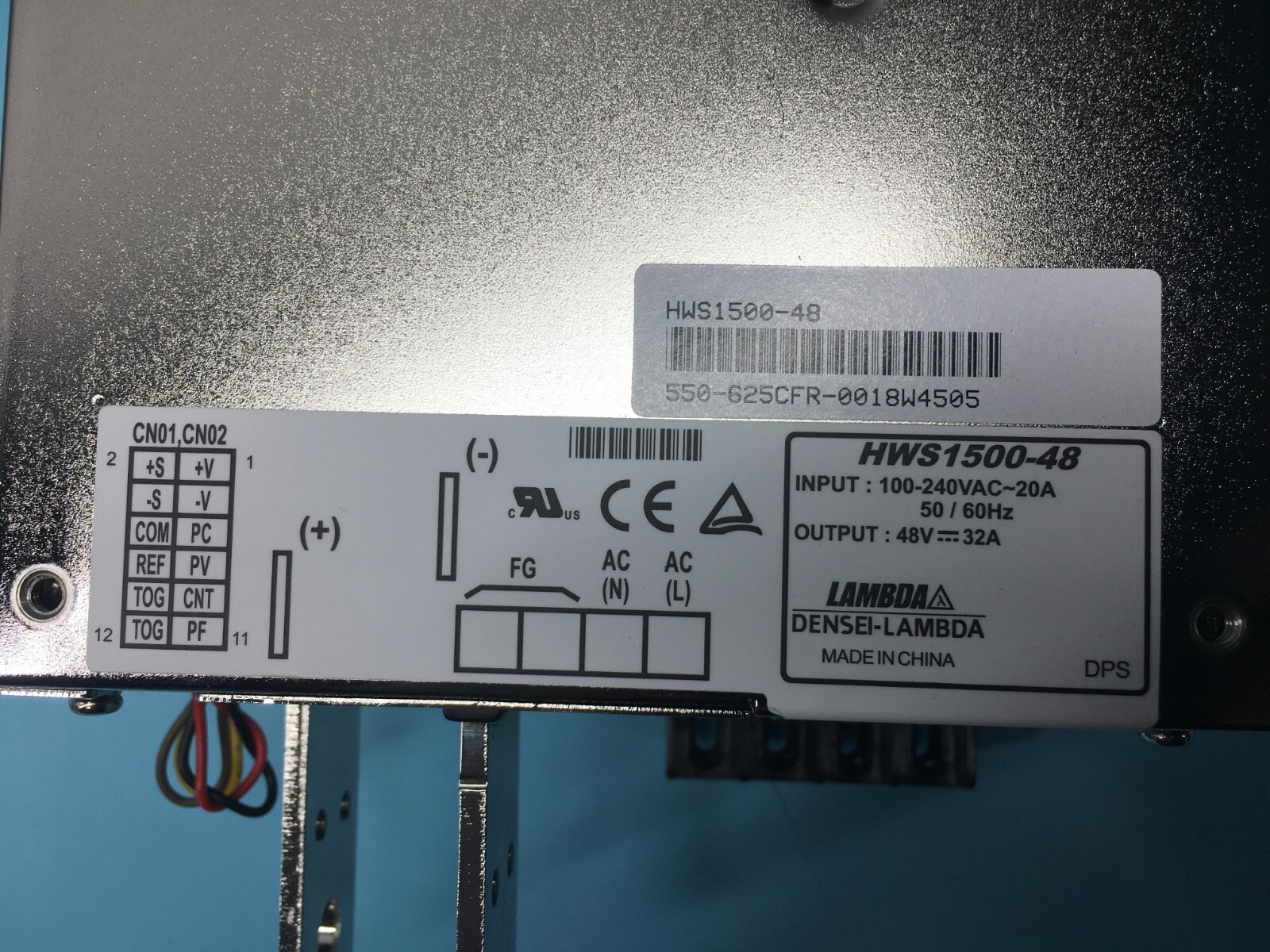 DENSEI-LAMBDA HWS1500-48 AC/DC POWER SUPPLY, 550-625CFR-0018W4505, 118362