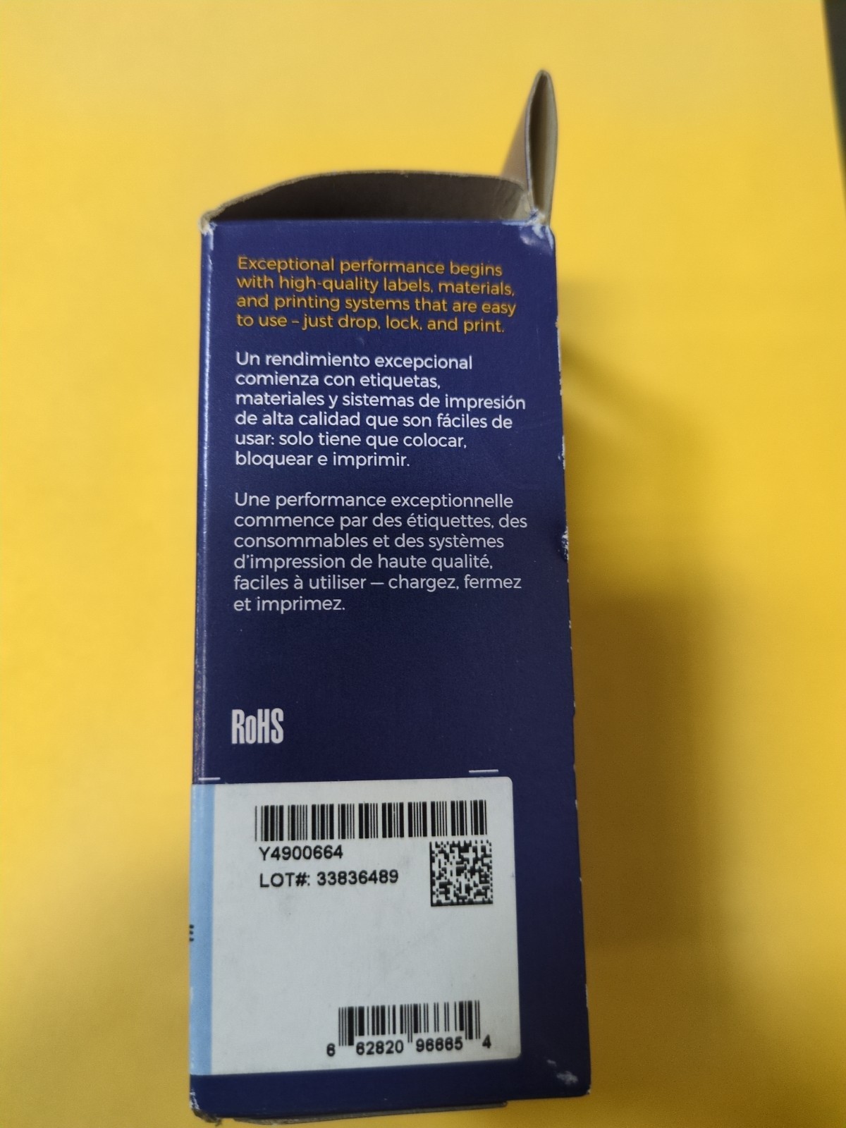 BRADY M21-750-595-YL BLACK ON YELLOW VINYL LABEL PRINT CARTRIDGE NEW IN BOX NIB