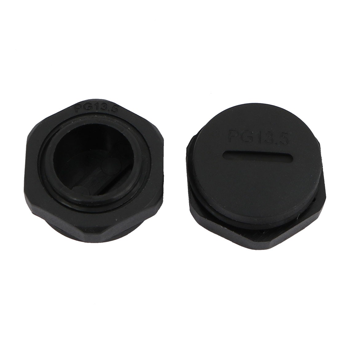 10pcs PG13.5 Nylon Male Threaded Cable Gland Cap Round Screw-in Cover Black