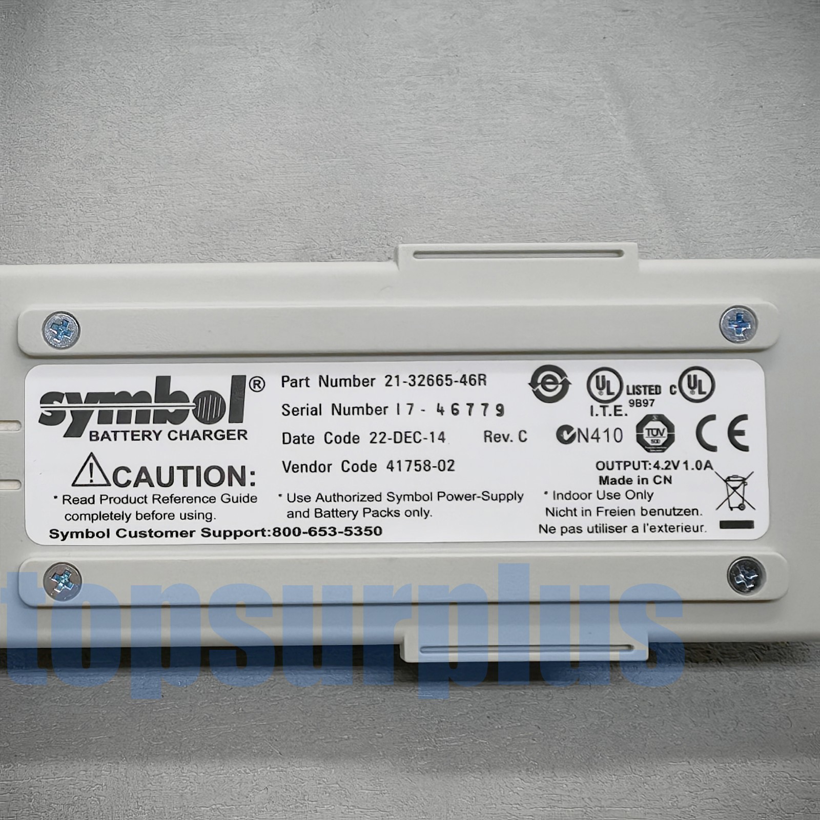 Symbol 21-32665-46R Battery Charger Adapter