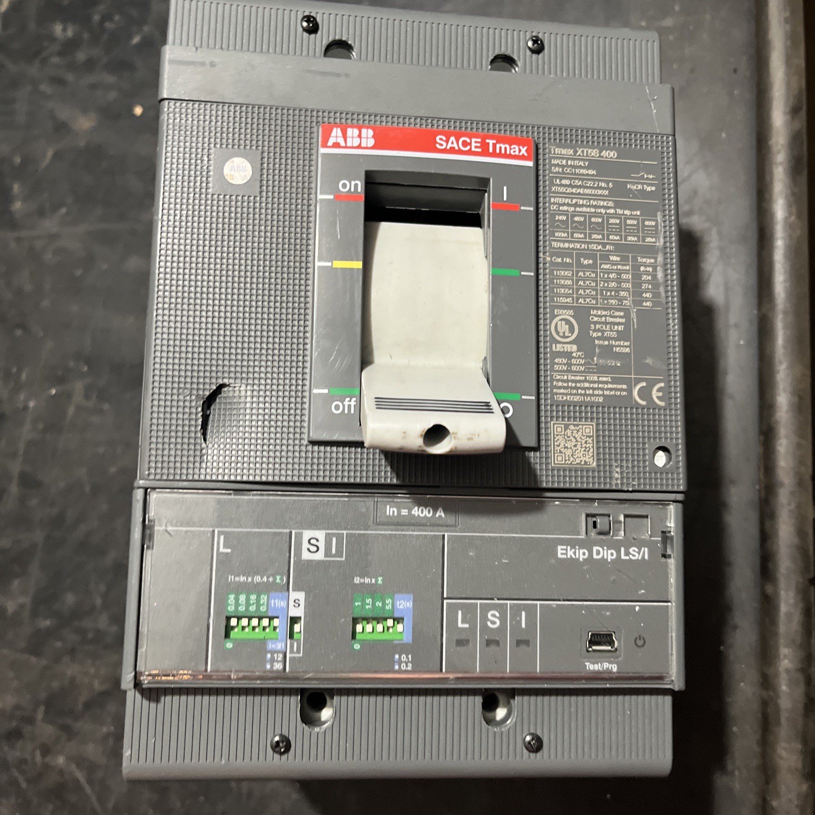 ABB Sace Tmax XT5S 400 3 Pole Unit Circuit Breaker, Used