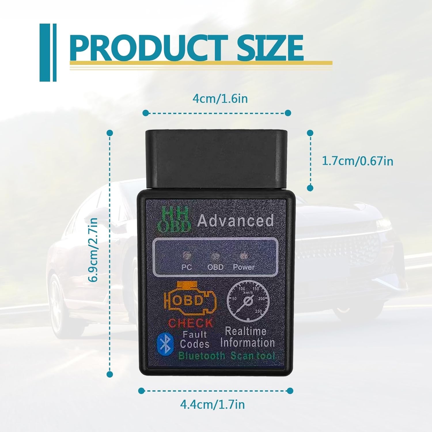 Wireless OBD2 Scanner Diagnostic Tool, Car Code Reader for Engine Light Reset &