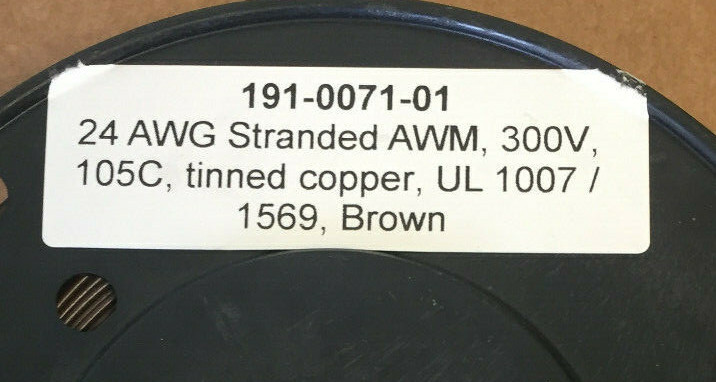 ALLIED WIRE AND CABLE 07-24-7T-1 1000′ HOOK UP WIRE 24 AWG BROWN