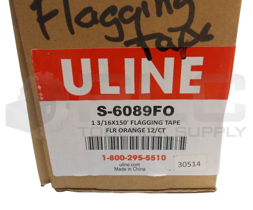 NEW BOX OF 12 U-LINE S-6089FO FLAGGING TAPE ORANGE 1-3/16″ X 150′ 1700