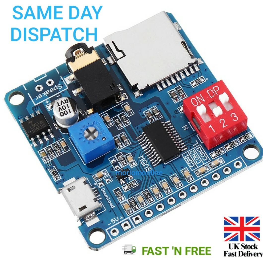 MP3 Player Voice Playback Module I/O Trigger UART Control SD/TF Card