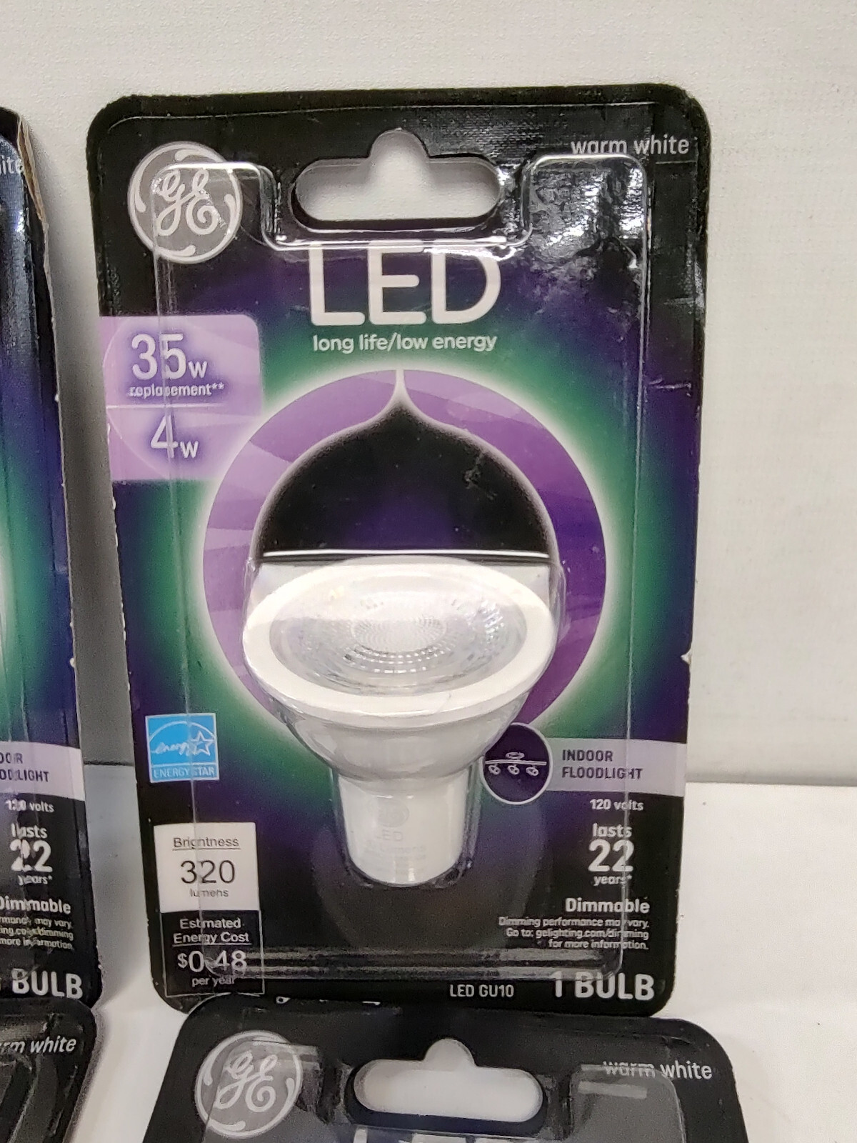 Lot of 4 LED Flood Light Bulb, Indoor, 320 Lumens, 4-Watts -93120701 LED GU10