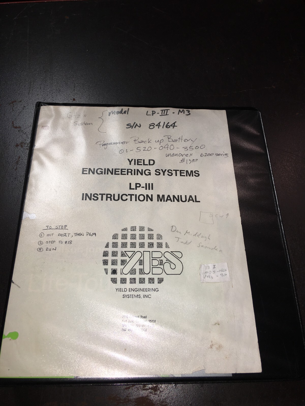 Yield Engineering Services YES LP-III Vacuum Bake Vapor Oven, 131769