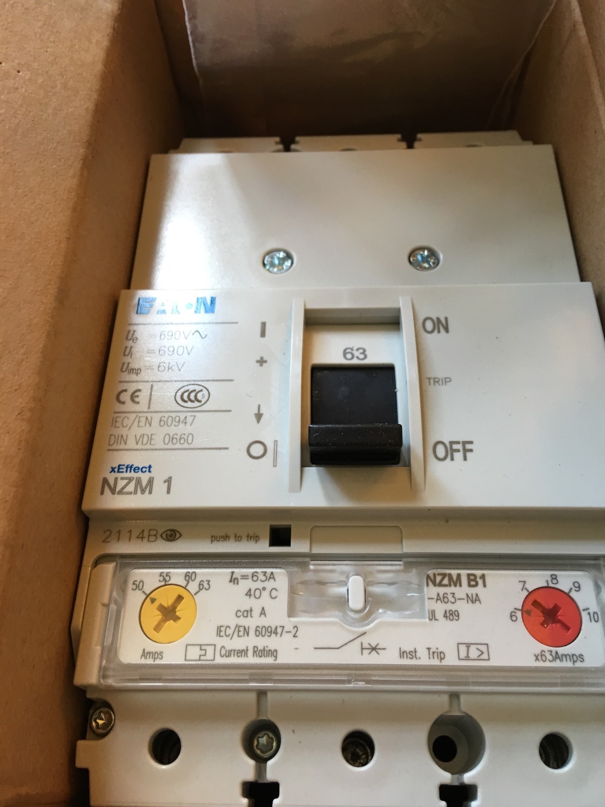 Circuit. Breaker. Eaton/Moeller63Amps NZMB1-A63-NA
