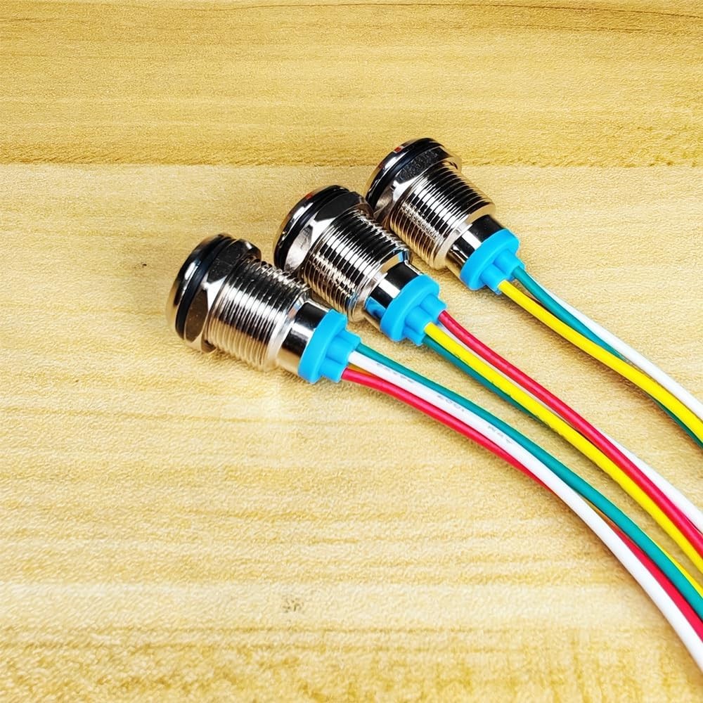 Tri Color Green Red Yellow 12mm 1/2 Inch Energy Saving LED Indicator Light 12V