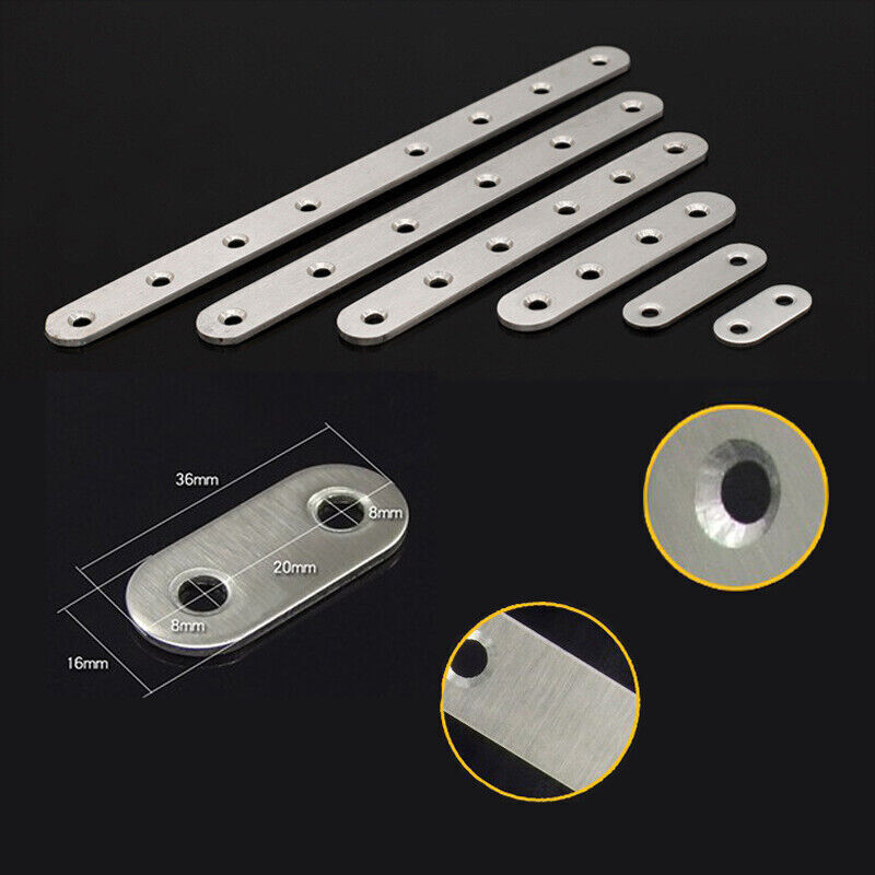 Stainless Steel Repair Plate Flat Straight Fixing Mending Corner Brace Bracket