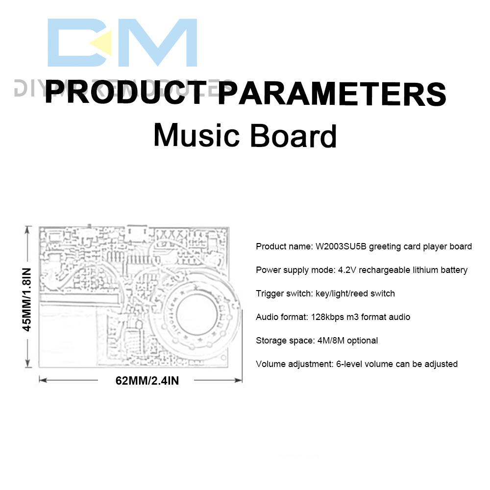 8M Recordable Sound Module MP3 Music Voice Player Board for Greeting Card DIY