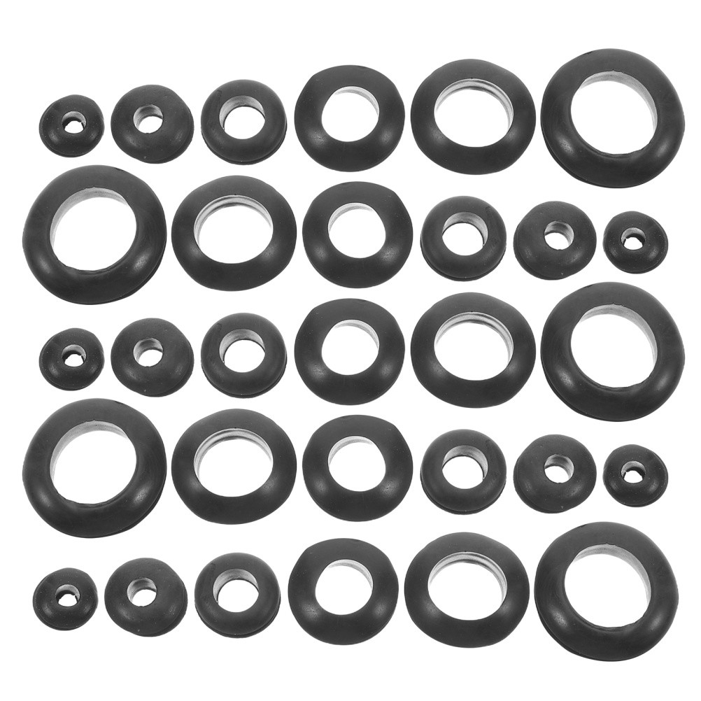 260 Pcs Black Rubber Wire Grommets Assortment Electrical Wiring Kit