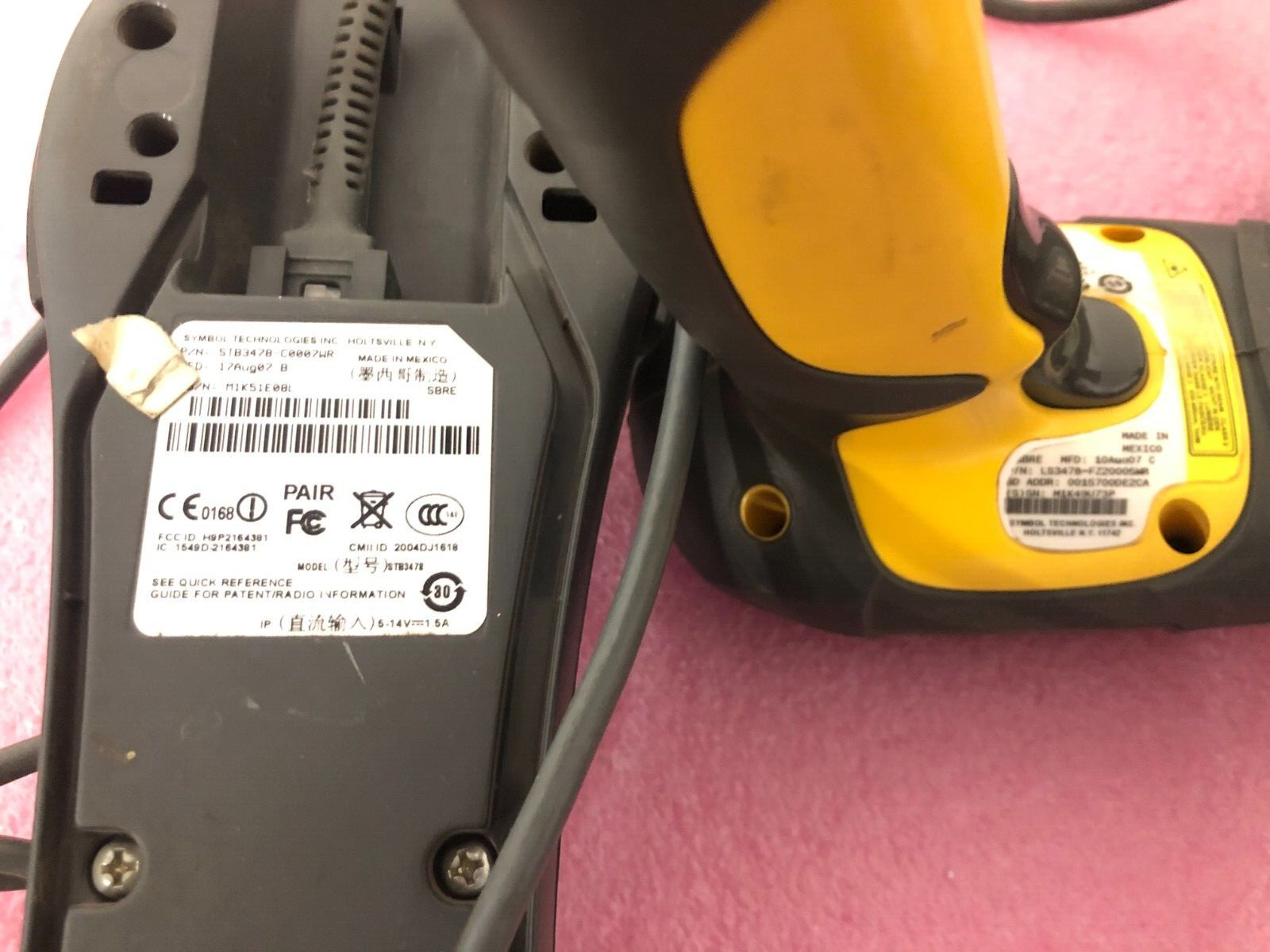 1 Lot of 2 Symbol FZ Barcode Scanners no batteries