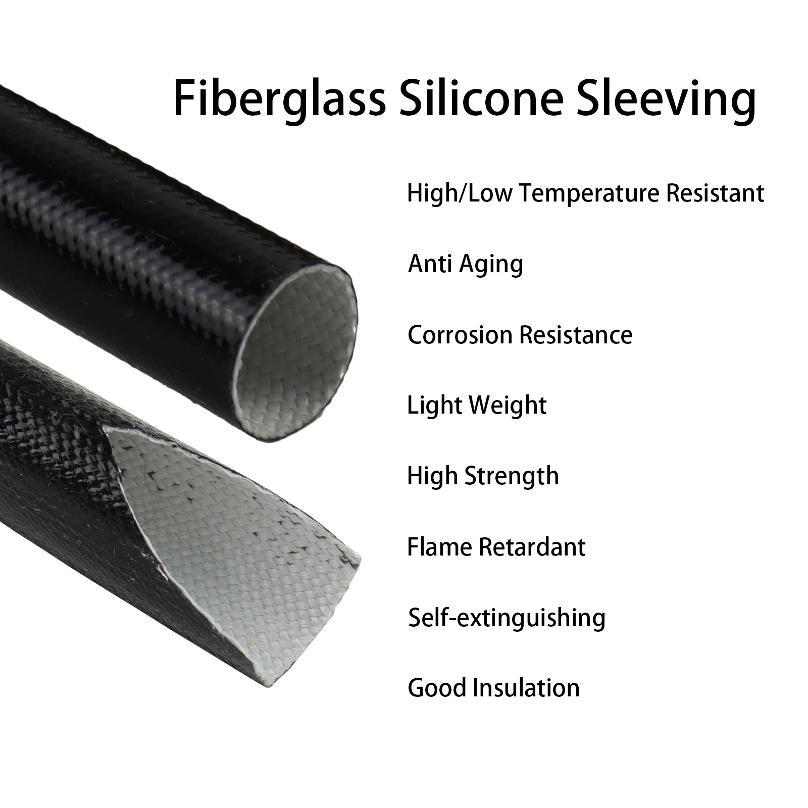 Fiberglass Sleeve Electric Wire Insulation Heat Resistant Wire Silicone Wrap Lot