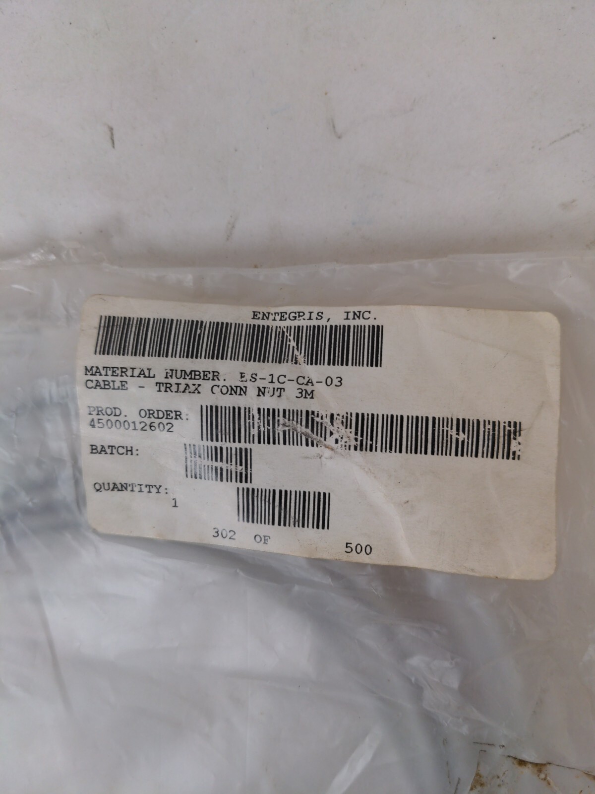 ENTEGRIS ES-1C-CA-03 CABLE TRIAX CONN NUT 3M